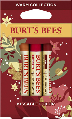Burt's Bees Kissable Color Holiday Gift Set, 3 Lip Shimmers.
