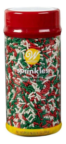 Sprinkles - Jimmies Surtidos Rojos Verdes Y Blancos 314 Grs