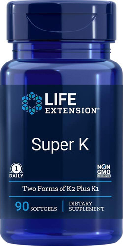 Life Extension Super K Con Advanced K2 Complex 90 Cápsulas.