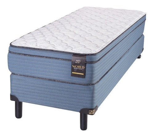 Sommier Colchon Resortes King Koil Aspen Azul 1 Plaza 80x190