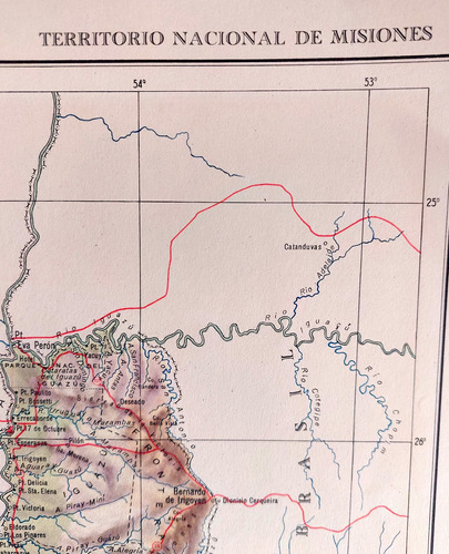Mapa 1953 Territorio Nacional De Misiones Posadas Peron