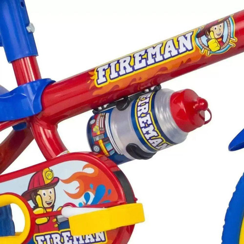 Bicicleta Infantil Aro 12 Fireman Nathor Com Garrafinha