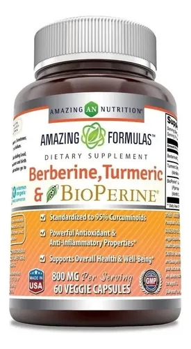 Berberine Cúrcuma Y Bioperina,amazing Form 60caps 800mg | Cuotas sin ...
