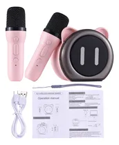Comprar Micrófono Con Altavoz Karaoke Machine 2 Micrófonos Inalámbri