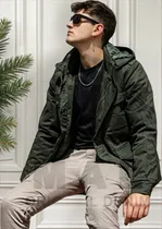 Comprar Campera Hombre Gabardina Forrado En Matelase Recto Capucha