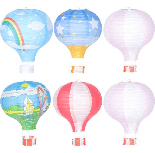 Farol Colgante De Papel Con Forma De Globo Aerostático, 6 Un