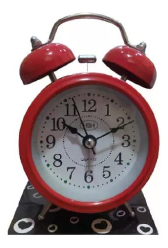 Reloj Despertador Con Pila Rojo Vintage Retro