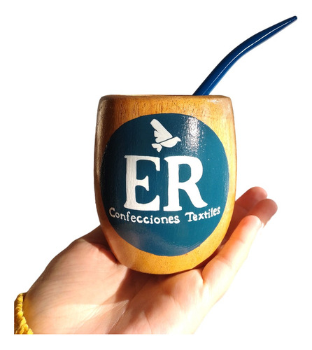Mates Personalizados Con Tu Logo Marca De Madera + Bombilla