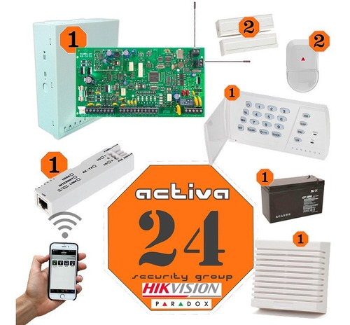 Kit Alarma Domiciliaria Monitoreada Celu/ Empresa Sp 5500 