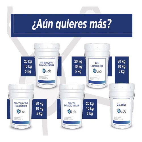 Imagen 5 de 7 de Kit Gel Conductor Hialurónico Neutro Reafirmante 1l Biolab