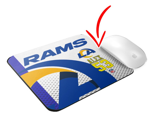 Mousepad Personalizado Los Angeles Rams Con Tu Nombre