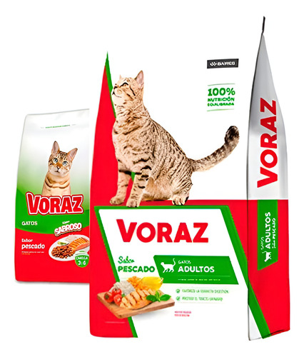 Alimento Voraz Gatos Sabor Pescado 10 Kg
