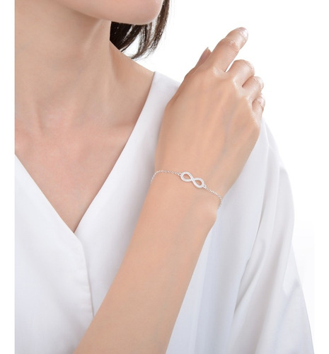 Pulsera Infinito Plata 925 Mujer Estuche Regalo Especial Plateado 20 Cm 20 Cm
