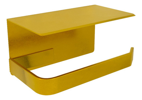 Porta Papel Higiênico Stander Suporte Para Celular Dourado