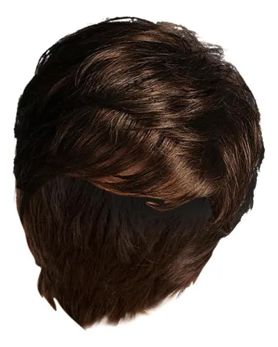 * Mujer Corta Elegante Cabello Humano Recto Ondulado Peluca