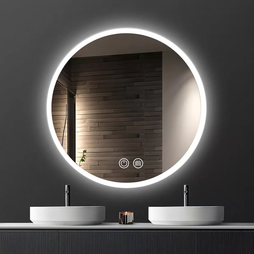 Espejo Redondo 60cm 3 Colores Luz Led Dimmer Y Antiempañante