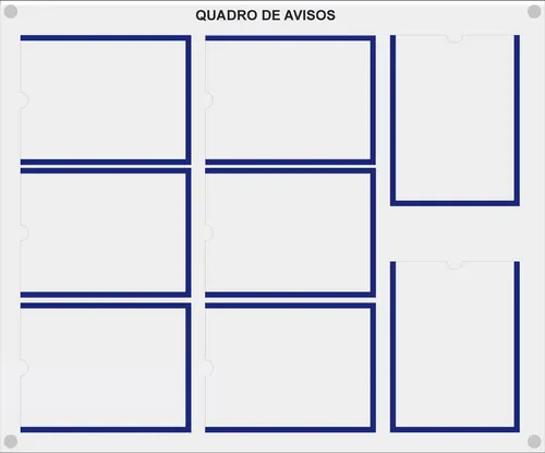 comprar Quadro De Aviso Gestão Com 8 Displays A4 Acrílico Azul