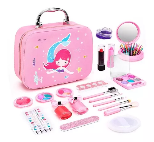 Comprar Kits de maquillaje para niñas, juegos de maquillaje para niños,  bolsa de maquillaje de princesa para niñas, Kit de cosméticos no tóxicos