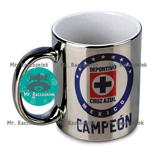 Taza Cromada Plateada Papá Fútbol Cruz Azul Con Nombre