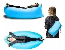 Sillon Inflable Lazy Bag Infla Al Viento Rojo O Azul