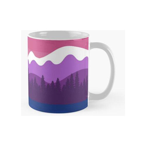 Taza Orgullo Bisexual Paisaje Montañoso Calidad Premium