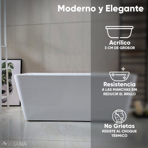 Solana Kit Tina De Baño Rectangular De Acrílico Slim 150x80x60 Cm + Grifo Independiente Monomando Cuello Cisne Gold / Bañera Rectangular Blanco Alto Brillo Kit Completo Blanco/gold Para Cuarto De Baño