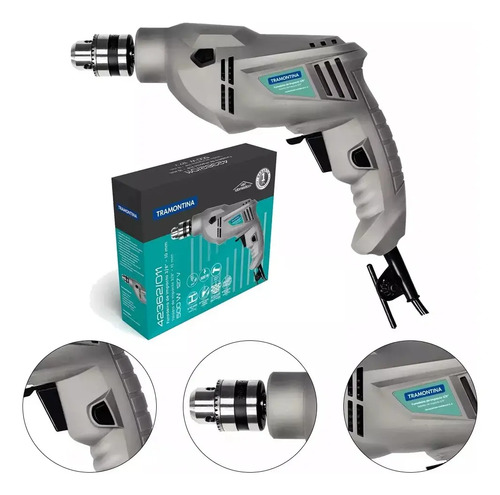 foto de Furadeira De Impacto 500 W 3/8 Cinza Tramontina