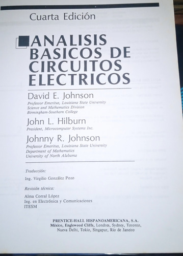 Libro Analisis Basico De Circuitos Electricos (Usado)