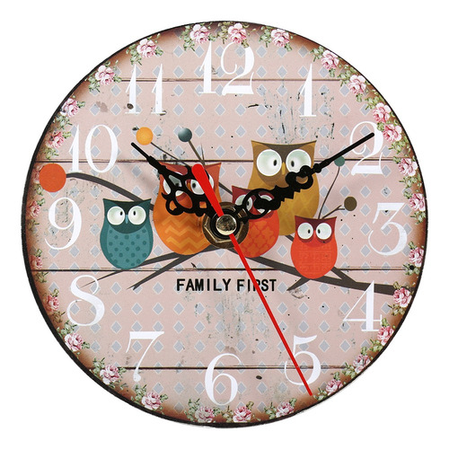 Reloj De Pared De Madera Vintage, 1 Pieza, Diseño De Búho An