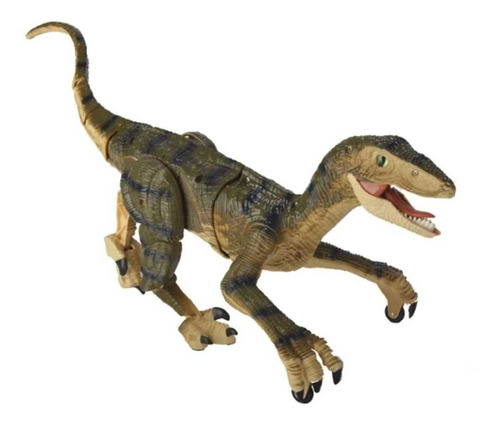 Dinosaurio Velociraptor Jurassic World Control Remoto Sonido Color Marrón claro