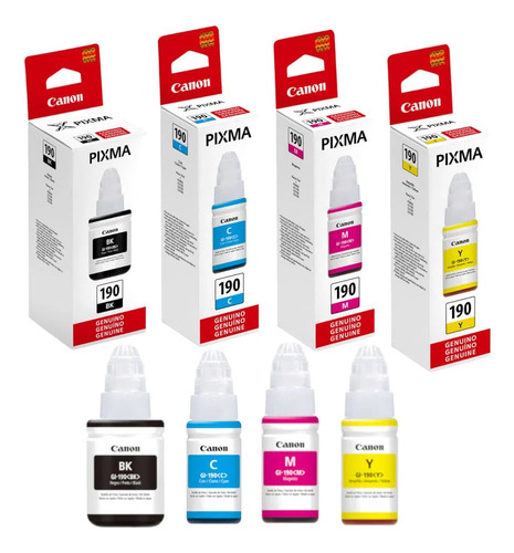 Tintas Originales Canon Gi-190 - Pack X4 Colores