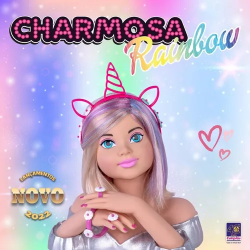 Boneca Charmosa Faz Penteado Maquiagem C/ Acessórios C/ Som - R$ 219,9