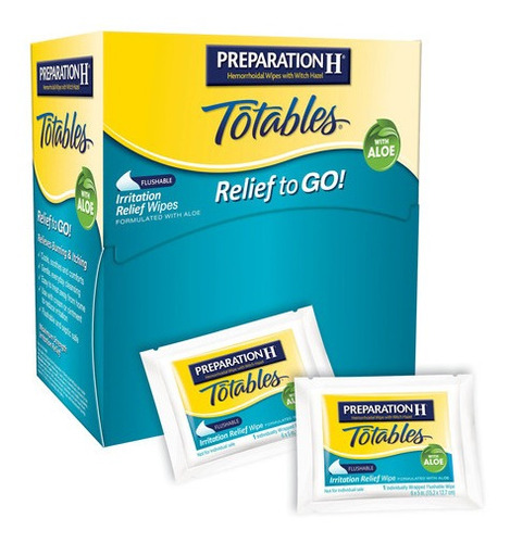 Caja De 50 Toallas Para La Hemorroides Preparation H