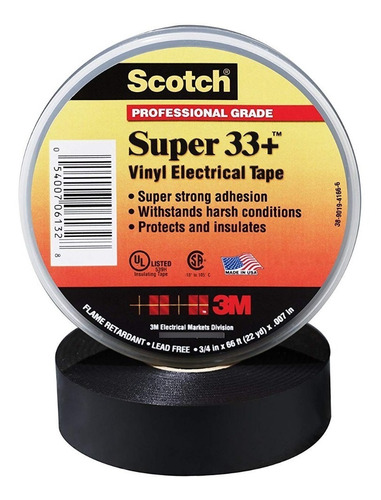 Teipe Electrico Scotch 3m Super 33+  Profesional 20m Tienda