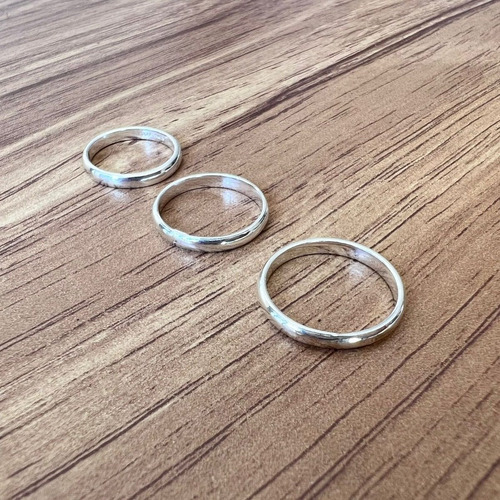 Imagen 4 de 9 de Anillo Medio Dedo Paquete 3 Argolla Lisa Plata .925 Agálea