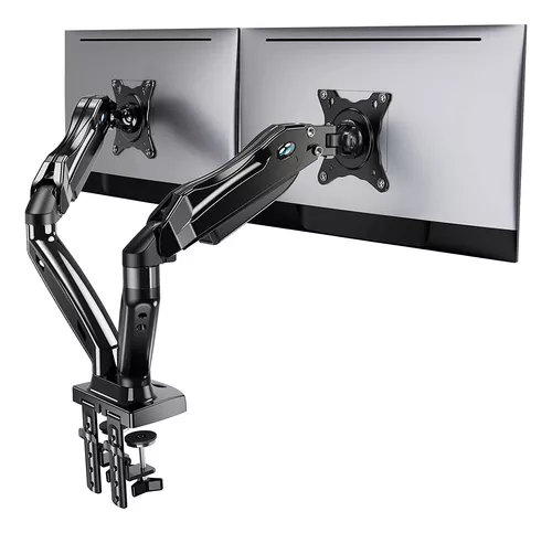 HUANUO - Soporte doble para monitor, para dos pantallas de 15 a 35  pulgadas), soporte de escritorio de doble montaje con brazo de resorte a  gas