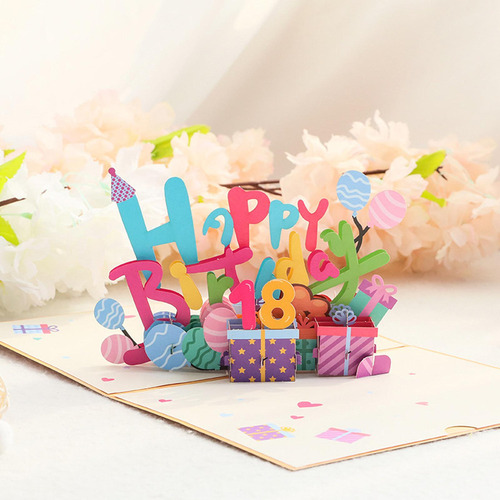 Tarjeta De Feliz Cumpleaños Con Tarjeta De Nota Y Sobre,