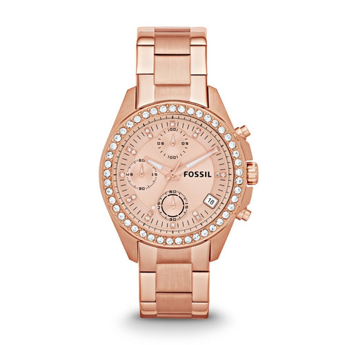 Reloj Mujer Fossil Es3352 Cronografo Calendario Wr 50 Mts