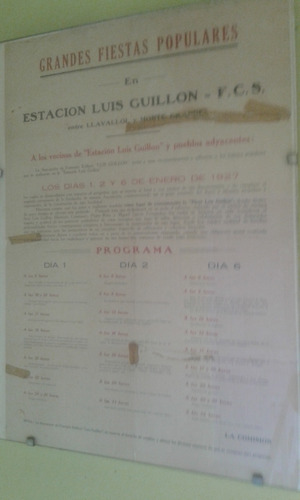 Afiche De Las Fiestas Populares En Luis Guillon De 1927