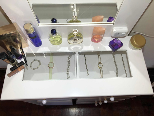 Imagen 2 de 7 de Mueble Para Maquillaje Espejo Hollywood 80cm