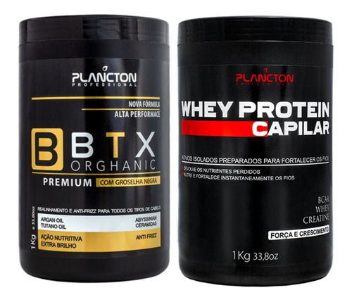 Btx Organic Premium Plancton 1kg + Kit Capilar Whey Protein