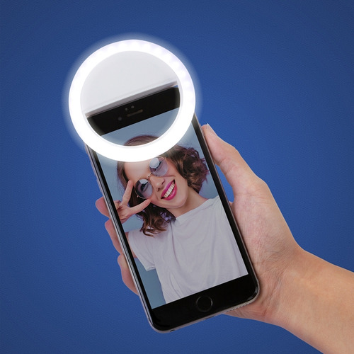 Anel De Iluminação Ring Light Led Portátil Para Celular Cor Preto