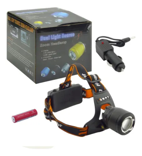 Linterna Minero 1 Led T-6 Tactica Zoom 12 Volt Recargable