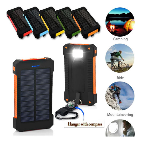 Banco De Energía Solar Impermeable Superior 20000mah 2usb