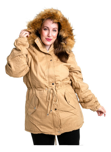 Campera Mujer Talles Grandes Importada Parka Con Corderito