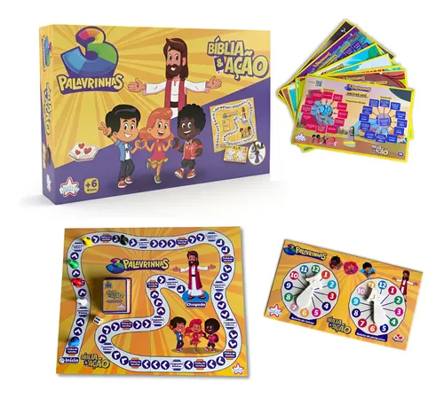 Jogo Bíblia em Ação 3 Palavrinhas Big Star Tabuleiro Educativo ...
