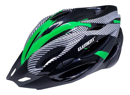 Capacete Com Sinalizador De Led Ciclismo Bike Preto Com Verd