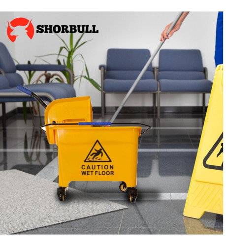 Cubeta Trapear Industrial Carrito Exprimidor 20l Shorbull