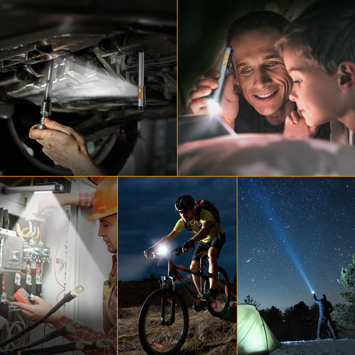 Linterna Led Recargable Con Clip, 6 Modos, Impermeable
