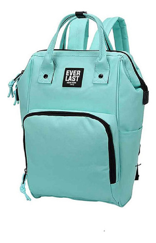 Mochila Urbana Everlast Boca Rigida 22154 Color Celeste Diseño Lisa